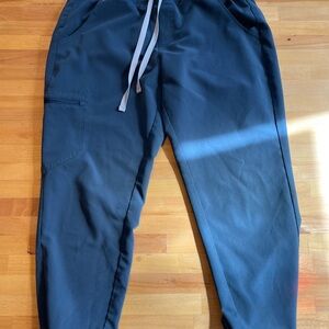 Figs Blue Joggers with Elastic Waistband